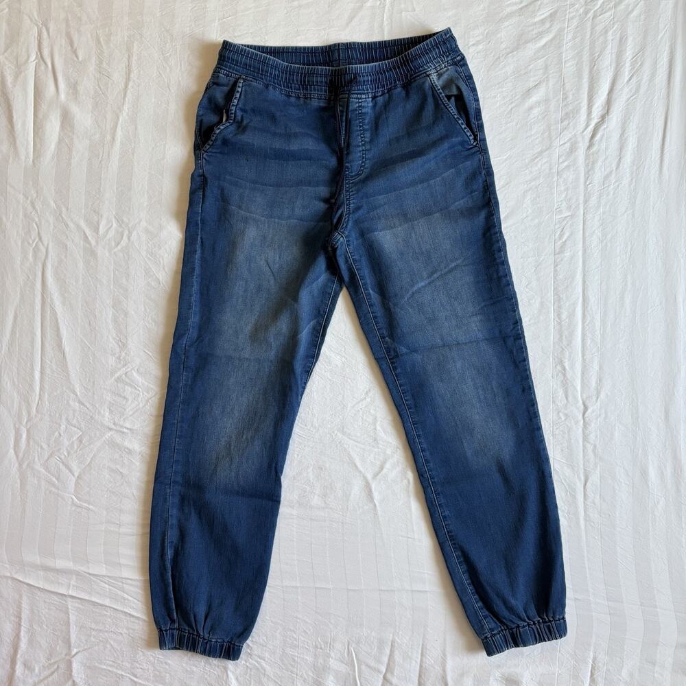 YMI Kozy Fit Denim Jogger Jeans Women’s Large Blue Elastic Waist Stretch